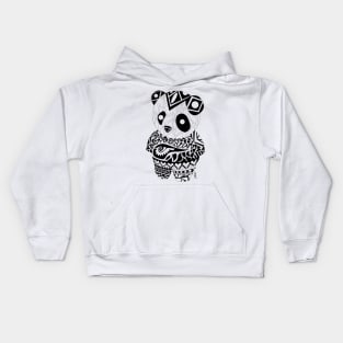 kawaii mister panda ecopop in mexican totonac patterns art Kids Hoodie